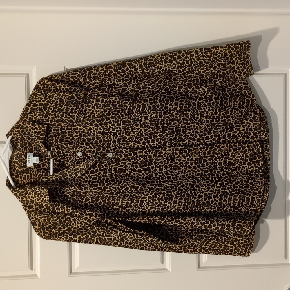 JCrew Womens Leopard Button Up